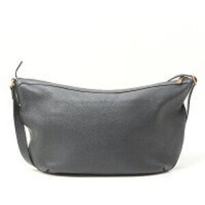 Gucci Leather Half Black Bag Logo Hobo Moon Shoulder